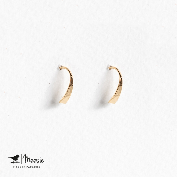 Oorbellen Grace small gehamerd goud op zilver - 3 sets Oorbellen Grace small gehamerd goud op zilver - 3 sets